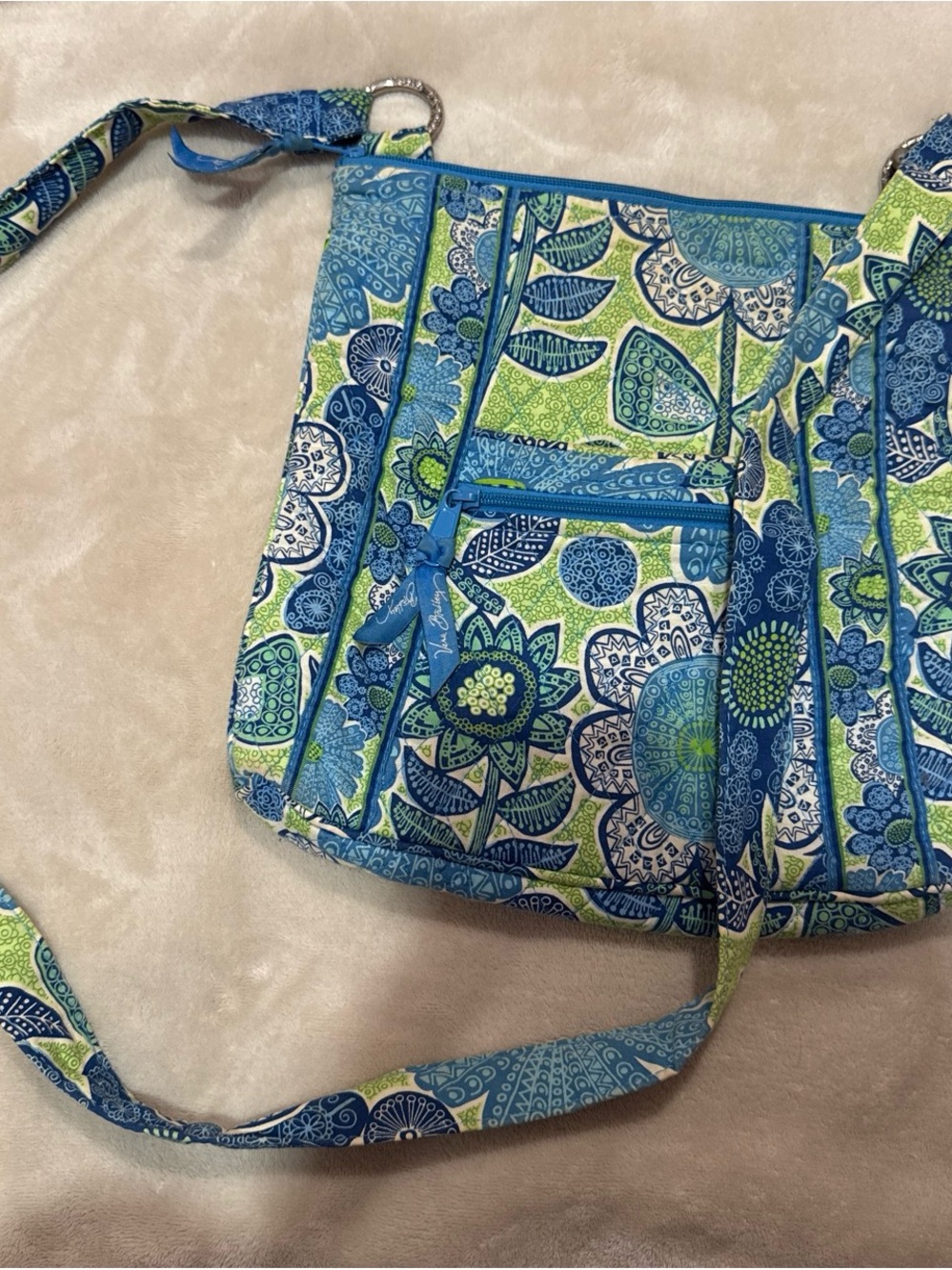 Vera Bradley Floral Crossbody Bag in Blue & Green